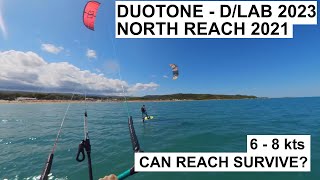 Duotone Evo DLab amp North Reach super light wind 6kts Foiling kitefoil [upl. by Adiaz]