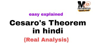 CESAROS THEOREM PROOF IN HINDI  REAL ANALYSIS [upl. by Allegra]