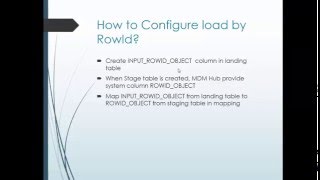 10 Informatica MDM 10  Load By Rowid Process [upl. by Seluj]