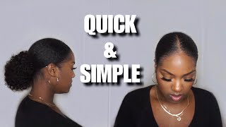 HOW TO DO A LOW SLEEK BUN  NATURAL HAIR PONY W WEAVE TUTORIAL FT WHITE LABEL HAIR CO [upl. by Codi]