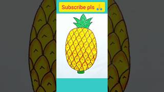 How To Draw A Pineapple Step By Step Pineapple Drawing for kids shorts drawing art kids [upl. by Onairelav]