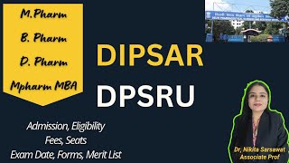 DIPSAR Admission 2024  DIPSAR College of Pharmacy Delhi  DPSRU Counselling  Merit List [upl. by Mitchiner]