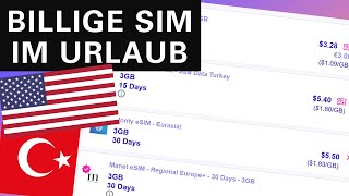 SIM Karte im Urlaub Preisvergleich amp Anleitung für Türkei USA Canada Israel usw [upl. by Lenaj293]