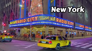 New York Night Tour  Evening Walk From Grand Central Terminal To Radio City Hall [upl. by Russ]