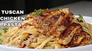 You Need To Try This Delicious Creamy Tuscan Chicken Pasta ASAP  Weeknight Dinner For 2 [upl. by Elleuqram]