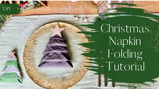 Simple Christmas Tree Napkin Folding [upl. by Fernas543]