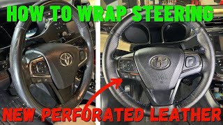 How to Wrap Leather Steering Wheel for Toyota Avalon Highlander Camry [upl. by Glennis]