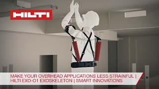 Hilti EXOO1 Wearable Exoskeleton for Construction  Safer overhead drilling  Smart Innovations [upl. by Llezo]