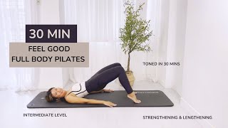 TONED in 30 MIN Full Body Pilates Workout  At Home Effective No Equipment [upl. by Ettevad]