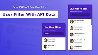 Search Filter With API Data  live User data Search Filter  How to Make Search Filter [upl. by Nassah]