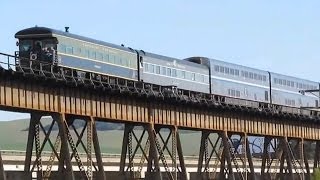 3 Eastbound Trains at Sulfur Springs Viaduct Benicia CA March 23 2013 [upl. by Bussey208]