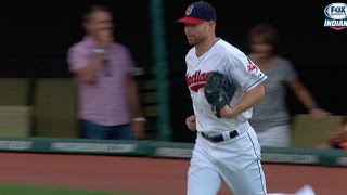 CWSCLE Kluber fans seven over sevenplus innings [upl. by Arayk549]