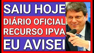 SAIU HOJE RESULTADO CONFIRMADO  RECURSO DA ISENÇÃO DE IPVA [upl. by Curnin]