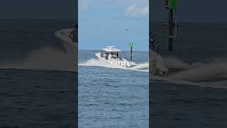 BOAT SPEEDING OUT amp WAVE JUMPING INTO THE GULF – NONSTOP ACTION [upl. by Wil10]