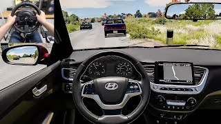 BeamNG Drive  Hyundai Solaris Accent Steering Wheel gameplay [upl. by Roselle]