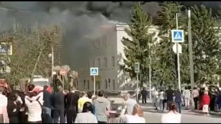 Another Fire In Russian Shopping Center In Ishim Tyumen Oblast [upl. by Arihsaj]