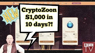 CryptoZoon NFT Game  1000 in 10 days Play To Earn by BTCTV [upl. by Buine375]