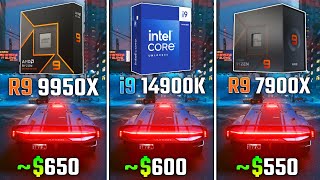 RYZEN 9 9950X vs INTEL i914900K vs RYZEN 9 7900X  Test in 6 Games [upl. by Atinet]