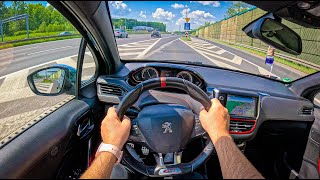 Peugeot 208 I GTi 16 THP 200hp 0100 POV Test Drive 2045 Joe Black [upl. by Malamut]