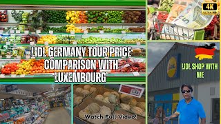 Lidl Germany Tour  Lidl Shopping 2024  Price Comparison with Luxembourg  4K with English Subtitle [upl. by Sirmons]