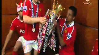 Anderson Nani Bebe Hernandez Evra Park celebration  EPL 201011 champions [upl. by Nnahtebazile]