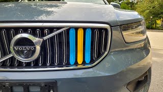 Volvo XC40 20192025 ThreeColor Grille Stripes Inserts Swedish Flag And BMW M Colors Stripes [upl. by Jeane]