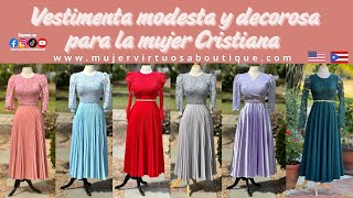 Vestimenta Modesta y Decorosa para la mujer cristiana quotMujer Virtuosa Boutiquequot dress ropamujer [upl. by Christianna868]