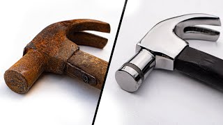 Very rusty Hammer Restoration  Restoring Nail puller [upl. by Sharyl798]