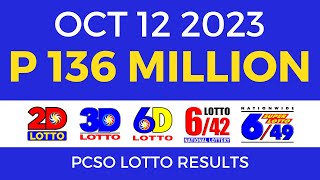 Lotto Result October 12 2023 9pm PCSO [upl. by Inafetse]