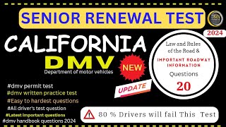 California DMV Senior Written Test 2024 DMV Permit Test  Latest Important Questions [upl. by Steward83]