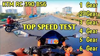 KTM RC 390 BS6 Top Speed Test 😱  1st 2Nd 3Rd 4th 5th 6th Gear 😍  Rc 390 Gear Challenge ❤️ [upl. by Anyk]