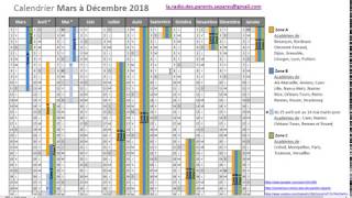 GRATUIT Calendrier VACANCES SCOLAIRES 2018 [upl. by Ochs525]