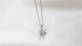 2 Carat Round Classic Lab Diamond Pendant in 14k White Gold  Ada Diamonds [upl. by Adnalue]