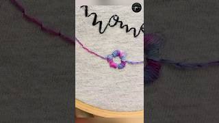 ✨ 🪡🌸easy embroidery lettering floral on tshirt trendingshorts foryou youtubeshorts art [upl. by Aivil]