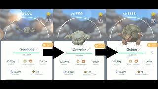 GEODUDE evolution into GRAVELER and into GOLEM in Pokemon GO [upl. by Rinee]