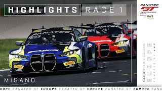 Extended Highlights  Misano Race 1  Fanatec GT World Challenge Europe 2024 [upl. by Keavy269]