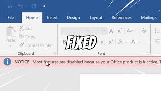 Notice  Most Features Are Disabled Becuase Your Office Product is Inactive FIXED [upl. by Nanyk979]