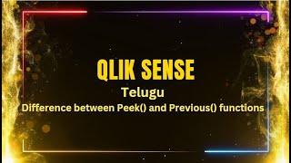 Qlik Sense interview Questions in Telugu  Difference between Peek and Previous functions [upl. by Pasia]