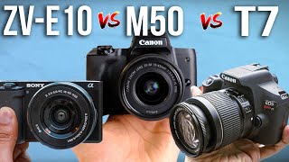 Sony ZVE10 vs Canon M50 Mark ii vs Canon T7  Which Is Better [upl. by Hacker106]