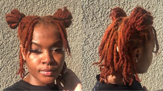 How To Color Locs Ginger Using Kiss Dye  SemiPermanent  Type 4 Hair [upl. by Munmro]