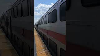 High Bridge Bound NJT Bombardier Bilevel train entering and leaving Roselle Park [upl. by Naegem]