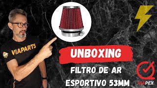 Unboxing Filtro de Ar Esportivo 53mm Twister CBX250 TDM Entre outras Sua Moto com Design Esportivo [upl. by Benedict]