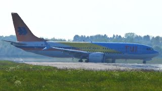 TuiHapag Lloyd New Special Livery after respray at Norwich Airport B737 MAX 8 TakeOff [upl. by Suirtimid323]