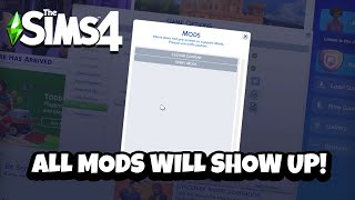 INSTANTLY Mods Not Working amp Showing FIXED Sims 4 [upl. by Ahsikyt99]