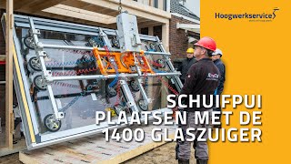 Schuifpui plaatsen met Glaszuiger en Mobiele kraan 💪🏗️ [upl. by Annaehr]