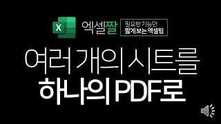 엑셀짤  필요한 시트만 선택해서 하나의 PDF로시트 그룹 설정 [upl. by Nawyt]