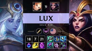 Lux Mid vs LeBlanc Super CC  NA Master Patch 1418 [upl. by Olgnaed]