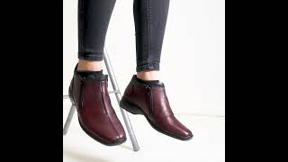 RIEKER L388235 Ladies Leather WarmLined Boots Red  Shuperb™ [upl. by Anaynek]