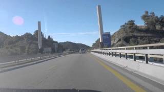 France to Spain by Autoroute  A9E15  Le Boulou to La Jonquera [upl. by Atsahs]