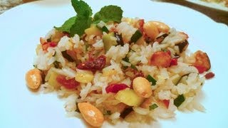 Reissalat mit Minze Gemüse und Mandeln auf orientalische Art mit der Chefkoch Anleitung zubereiten [upl. by Enialem459]